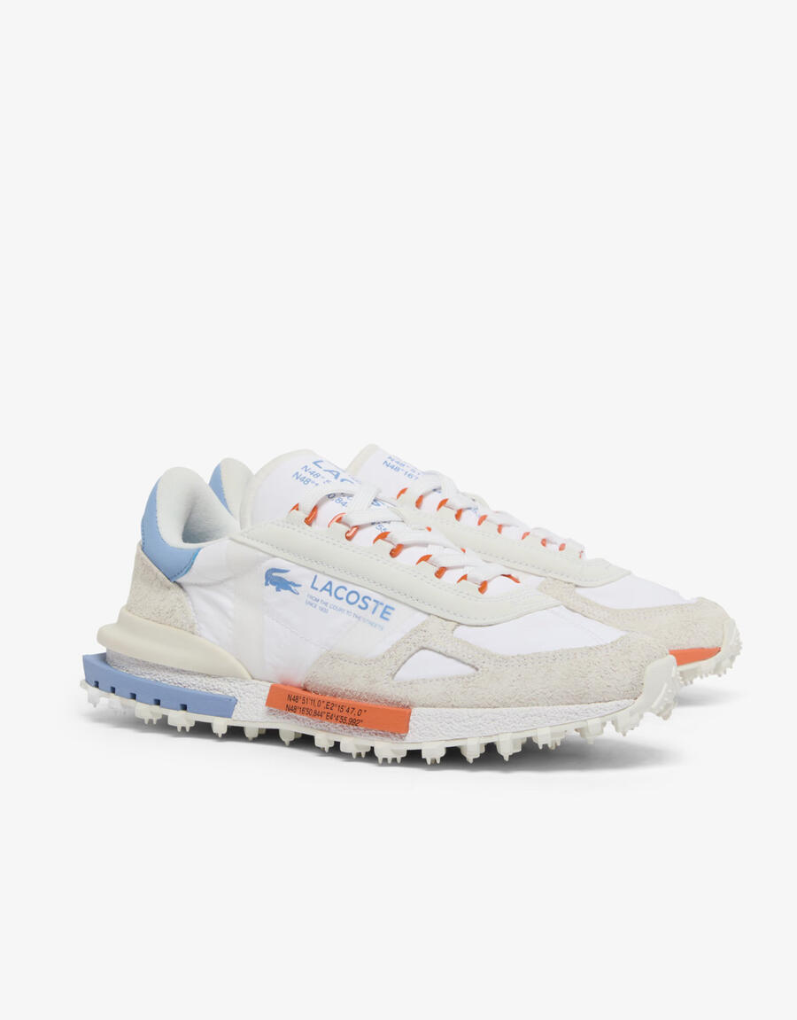 A pair of 1970s-style running shoes.