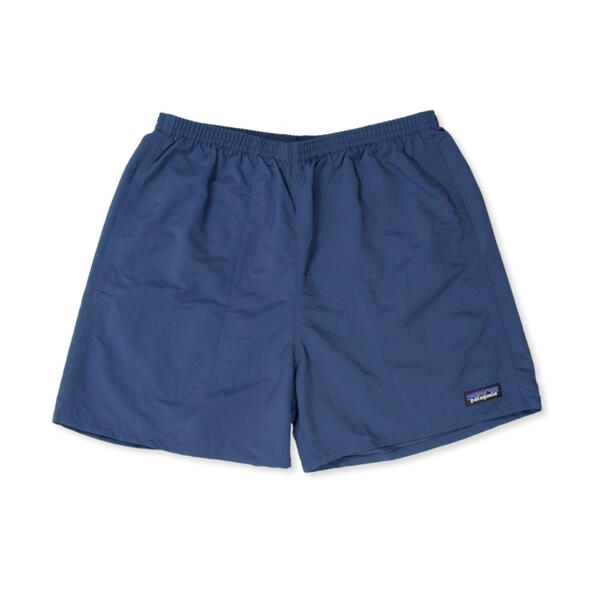 A pair of sporty-looking dark blue shorts with an elasticated waist.